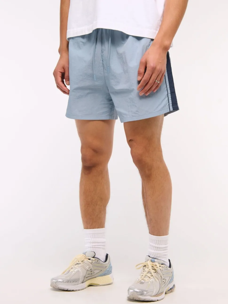 Abercrombie & Fitch Relaxed Nylon Stripe Shorts