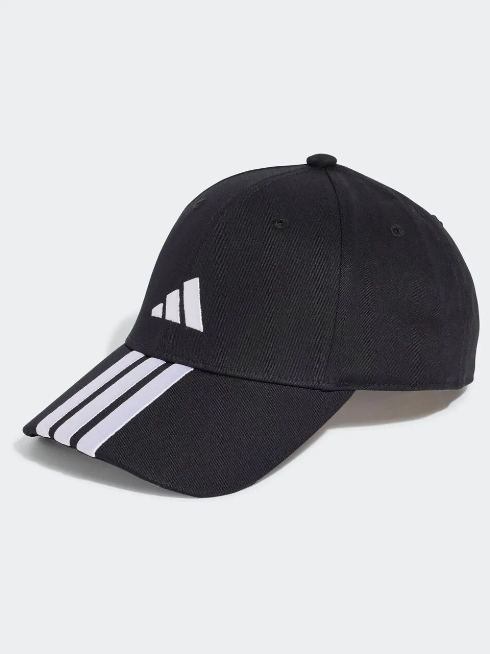 adidas Black 3 Stripe 100% Cotton Baseball Cap