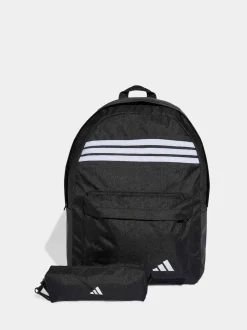 adidas Black 3 Stripe Pencil case & Backpack