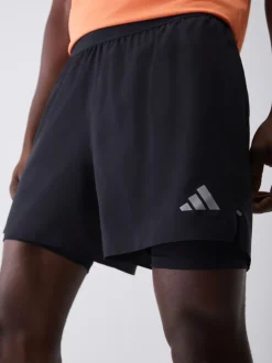adidas Black Adi365 Running Essentials 2In1 Shorts