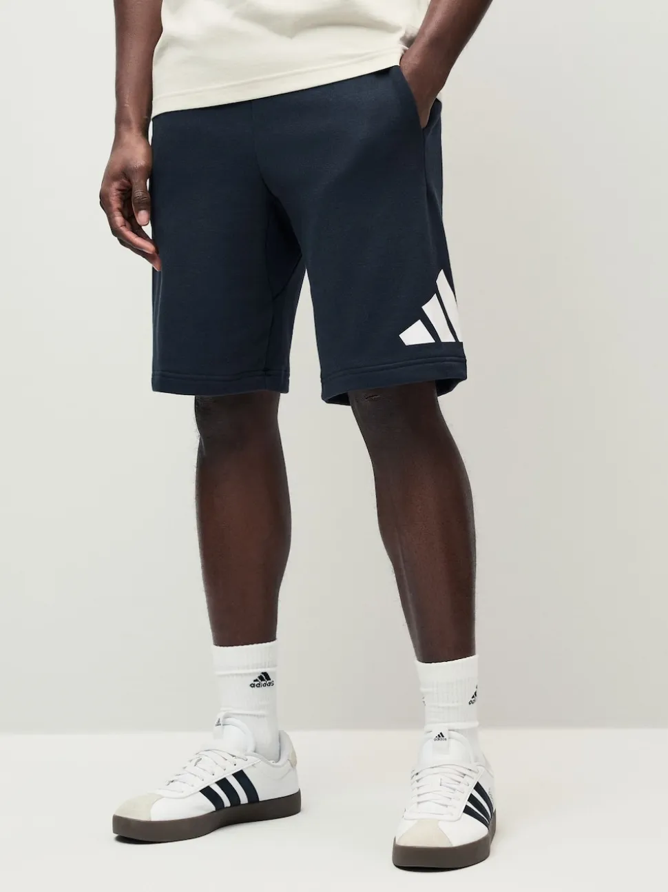 adidas Black Essentials Big Logo French Terry Shorts