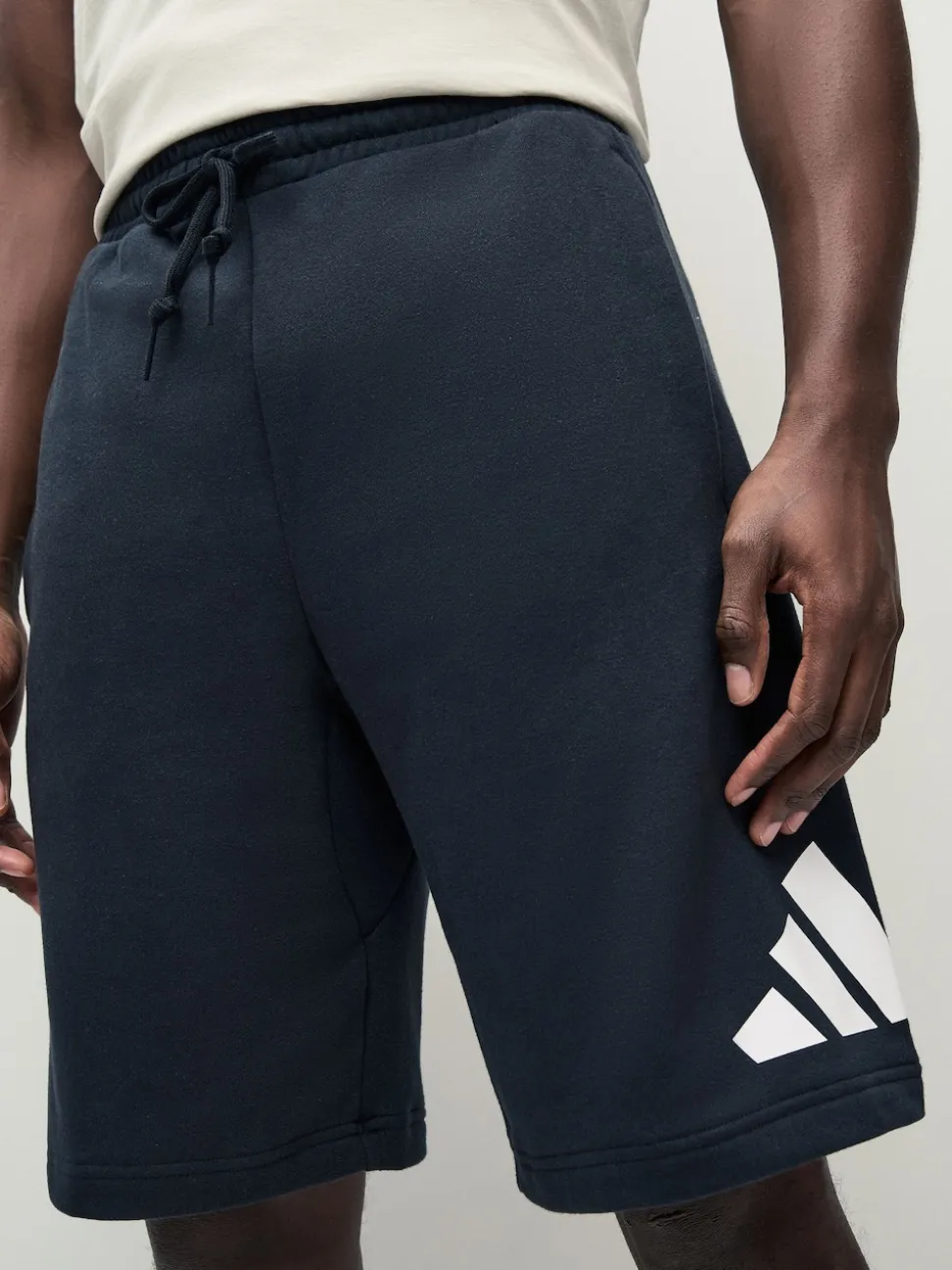 adidas Black Essentials Big Logo French Terry Shorts