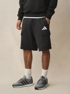 adidas Black Essentials Feel Cozy French Terry Cargo Shorts