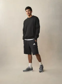adidas Black Essentials Feel Cozy French Terry Cargo Shorts