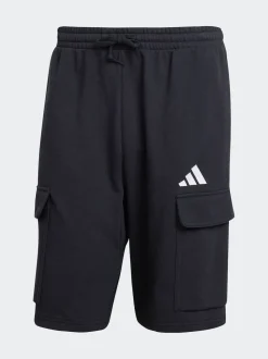adidas Black Essentials Feel Cozy French Terry Cargo Shorts