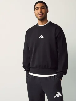 adidas Black Essentials Feelcozy Fleece Sweatshirt