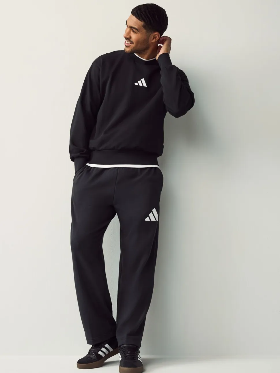 adidas Black Essentials Feelcozy Fleece Sweatshirt