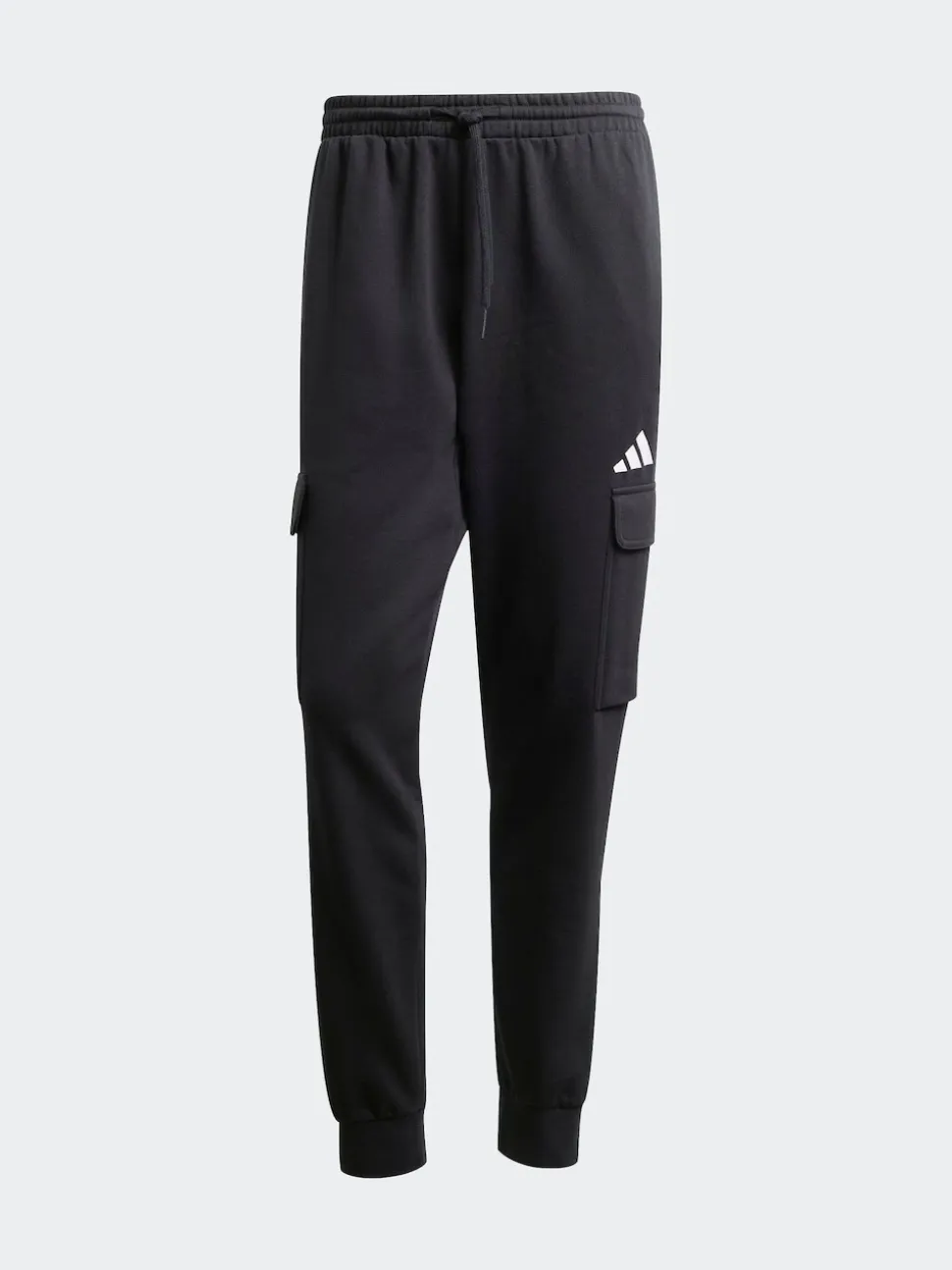 adidas Black Essentials Feelcosy Fleece Cargo Joggers