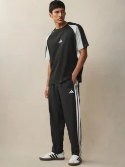 adidas Black Essentials 3-Stripes Stanford Open Hem Joggers