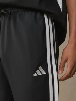 adidas Black Essentials 3-Stripes Stanford Open Hem Joggers