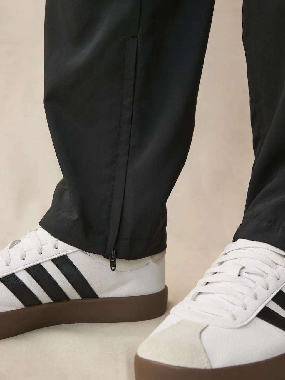 adidas Black Essentials 3-Stripes Stanford Open Hem Joggers