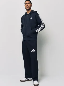 adidas Black Essentials 3-Stripes French Terry Full Zip Hoodie