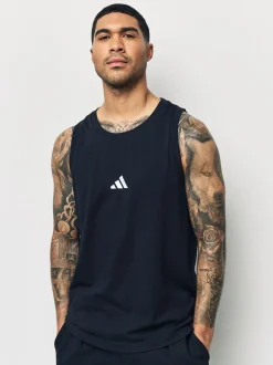 adidas Black Essentials Small Logo 100% Cotton Tank Top