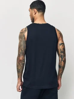 adidas Black Essentials Small Logo 100% Cotton Tank Top