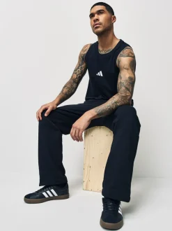 adidas Black Essentials Small Logo 100% Cotton Tank Top