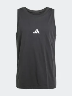 adidas Black Essentials Small Logo 100% Cotton Tank Top