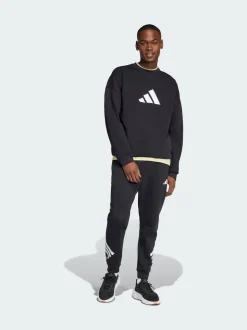adidas Black Future Icons 3 Stripes Tracksuit Bottoms