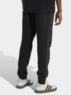 adidas Black Ground Essentials 3-Stripes Fleece Joggers