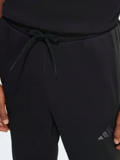 adidas Black Ground Essentials 3-Stripes Fleece Joggers