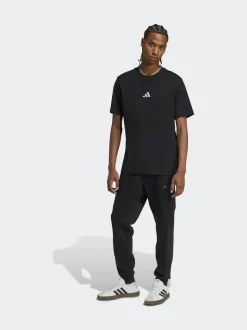 adidas Black Ground Essentials 3-Stripes Fleece Joggers