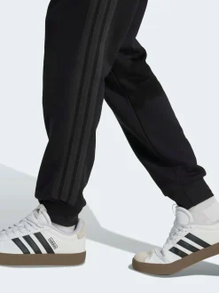 adidas Black Ground Essentials 3-Stripes Fleece Joggers