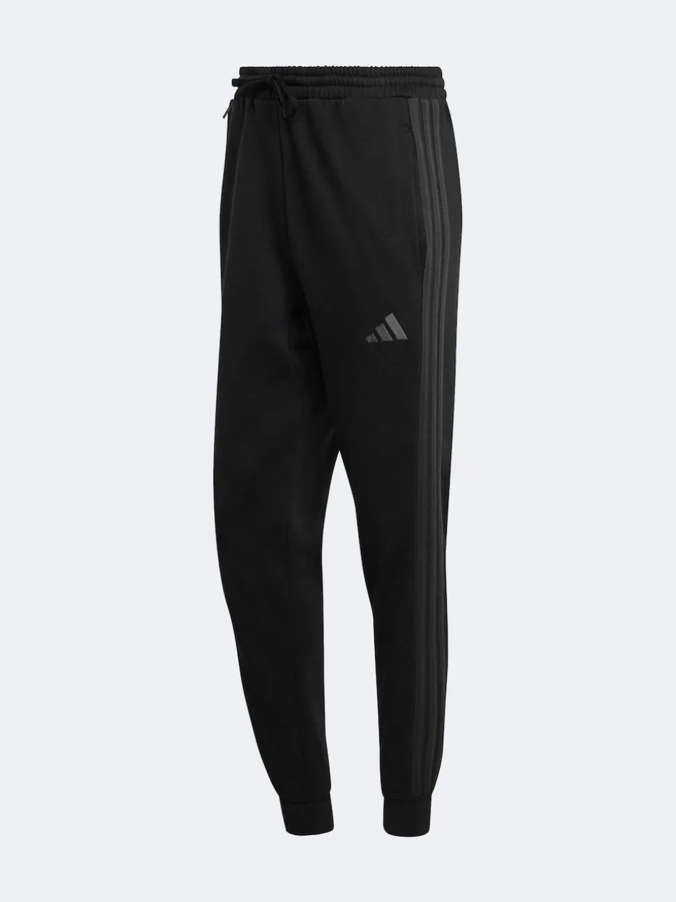 adidas Black Ground Essentials 3-Stripes Fleece Joggers