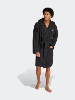 adidas Black Hooded Dressing Gown