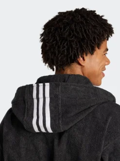 adidas Black Hooded Dressing Gown