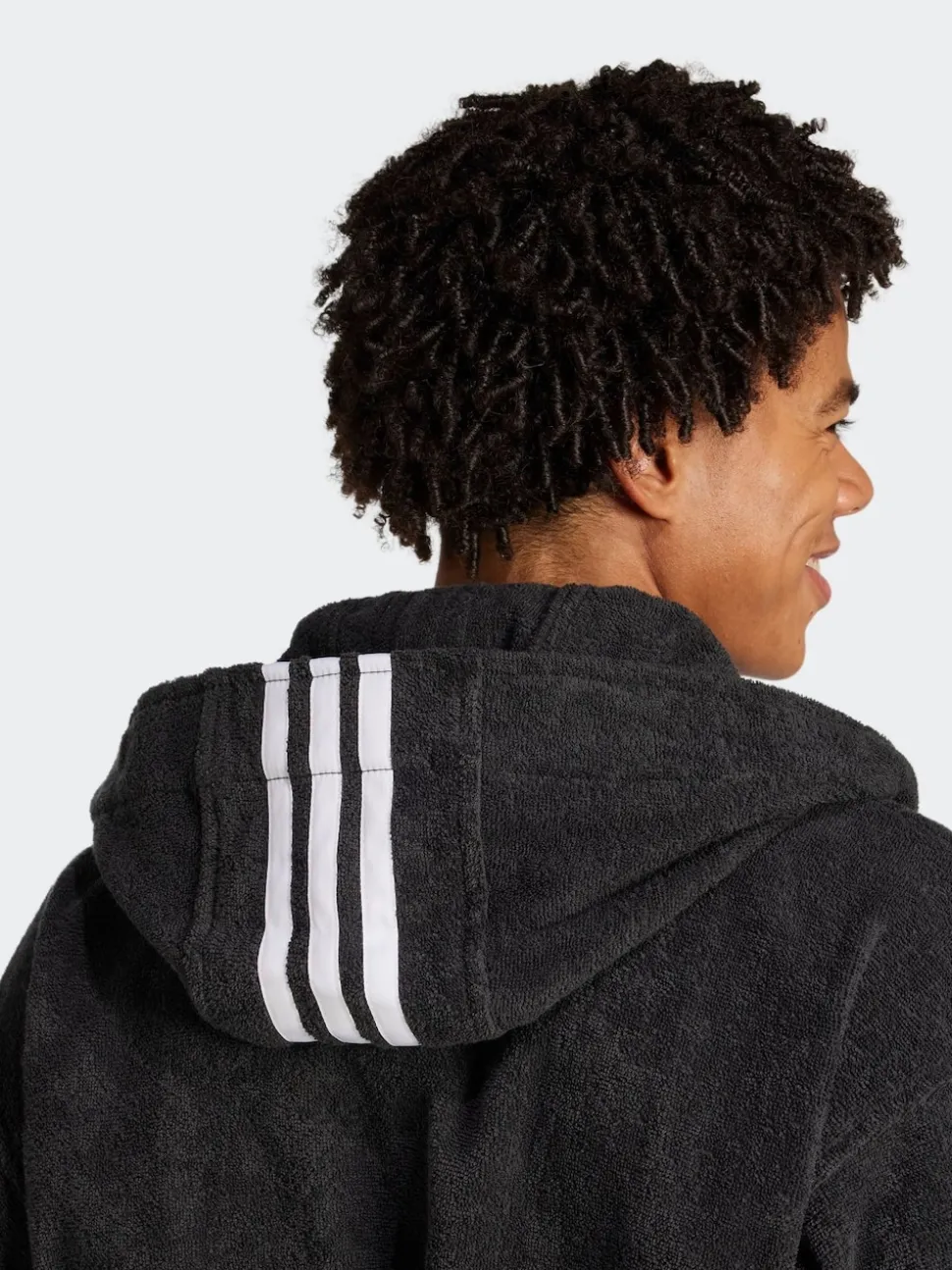 adidas Black Hooded Dressing Gown
