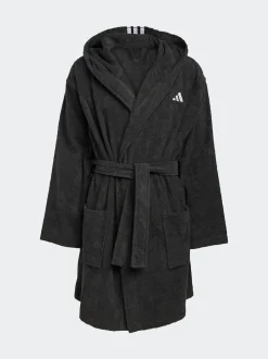 adidas Black Hooded Dressing Gown