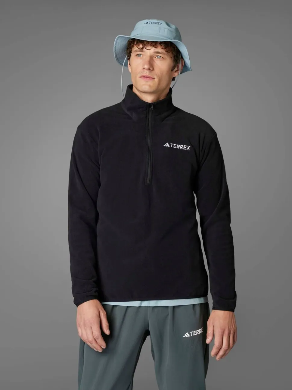 adidas Black Multi Essentials 1/2 Zip Fleece Jacket