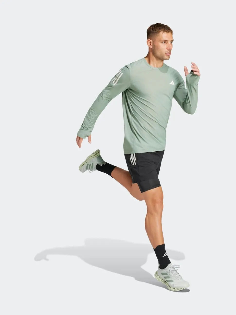 adidas Black Own the Run CLIMACOOL 2-in-1 Shorts