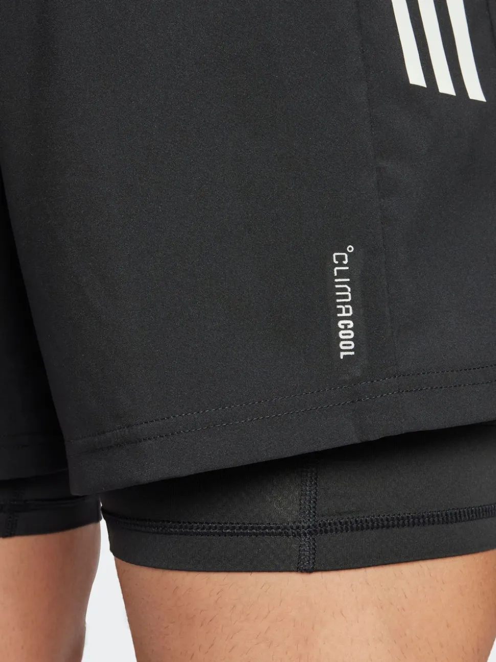 adidas Black Own the Run CLIMACOOL 2-in-1 Shorts