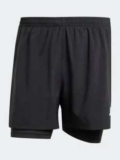 adidas Black Own the Run CLIMACOOL 2-in-1 Shorts