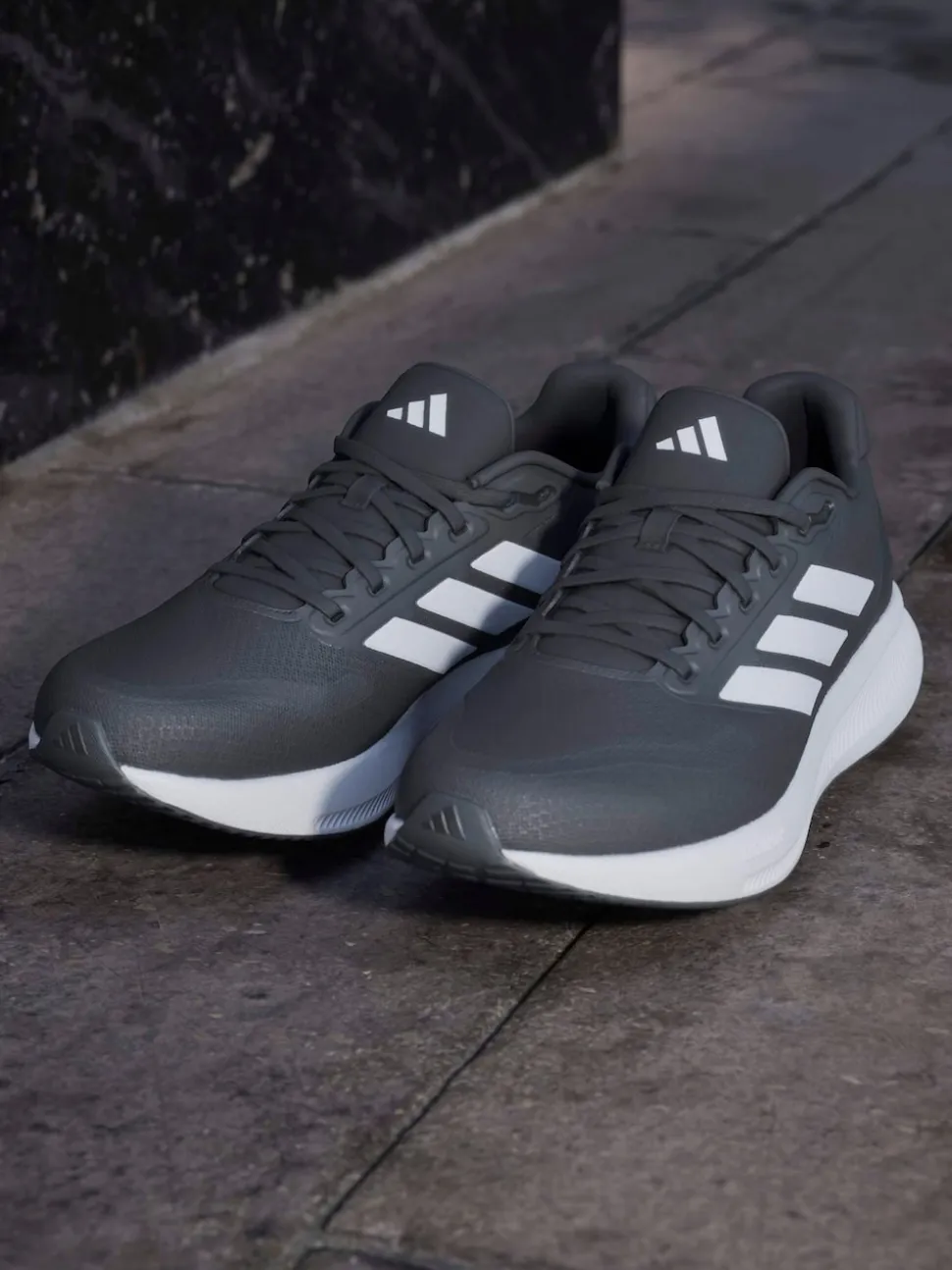 adidas Black Runfalcon 5 Wide Running Shoes