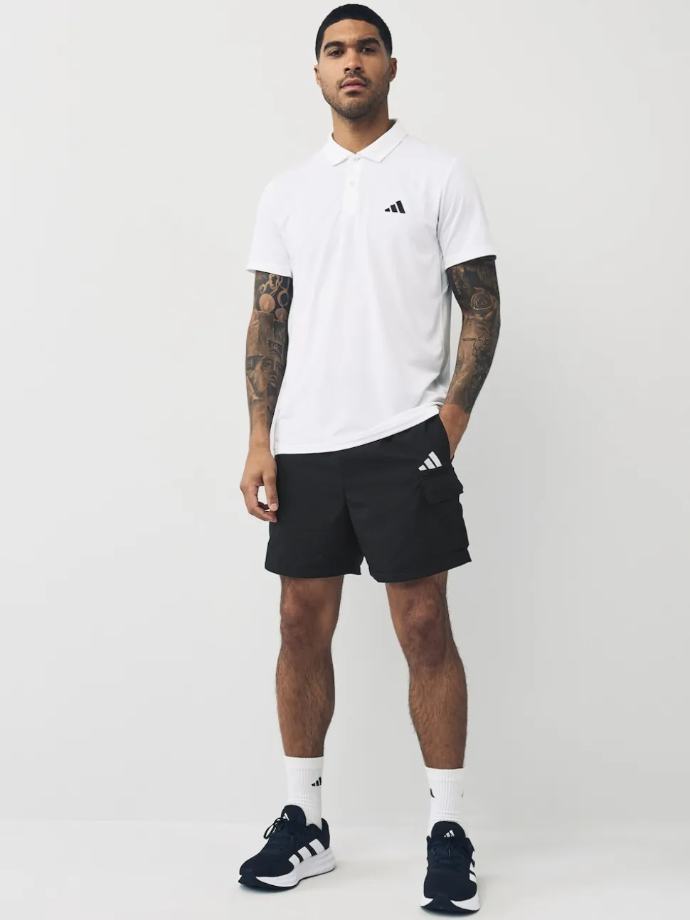 adidas Black Small Essentials Logo Cargo Chelsea Shorts