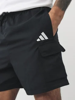 adidas Black Small Essentials Logo Cargo Chelsea Shorts