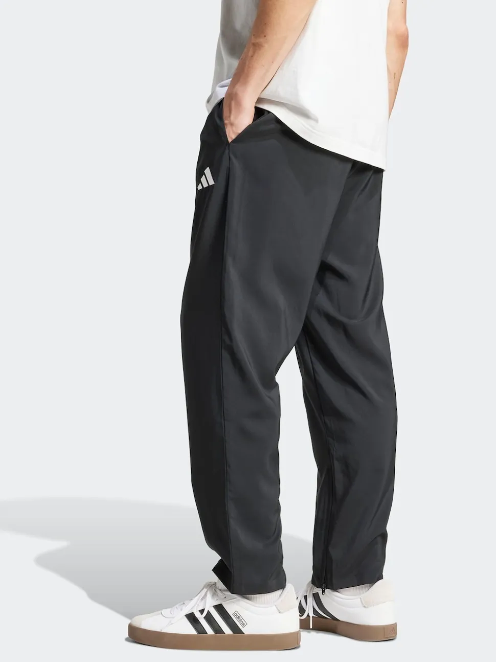 adidas Black Small Essentials Logo Open-Hem Stanford Tracksuit Bottoms