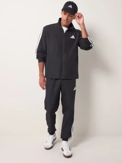 adidas Black Sportswear Basic 3-Stripes Woven Tracksuit