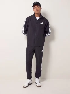 adidas Black Sportswear Basic 3-Stripes Woven Tracksuit