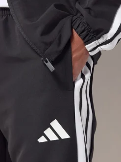 adidas Black Sportswear Basic 3-Stripes Woven Tracksuit