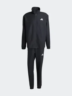 adidas Black Sportswear Basic 3-Stripes Woven Tracksuit