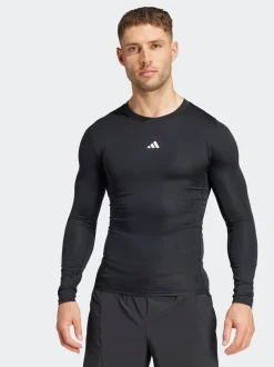adidas Black TECHFIT Compression Training Long Sleeve Top