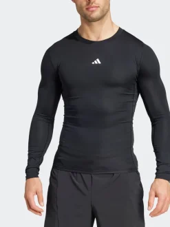 adidas Black TECHFIT Compression Training Long Sleeve Top