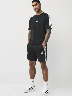 adidas Black White Essential 3-Stripes French Terry Shorts