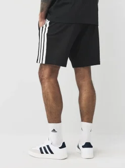 adidas Black White Essential 3-Stripes French Terry Shorts