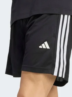 adidas Black Workout Essentials Base 3-Stripes Pique Shorts 7Inch