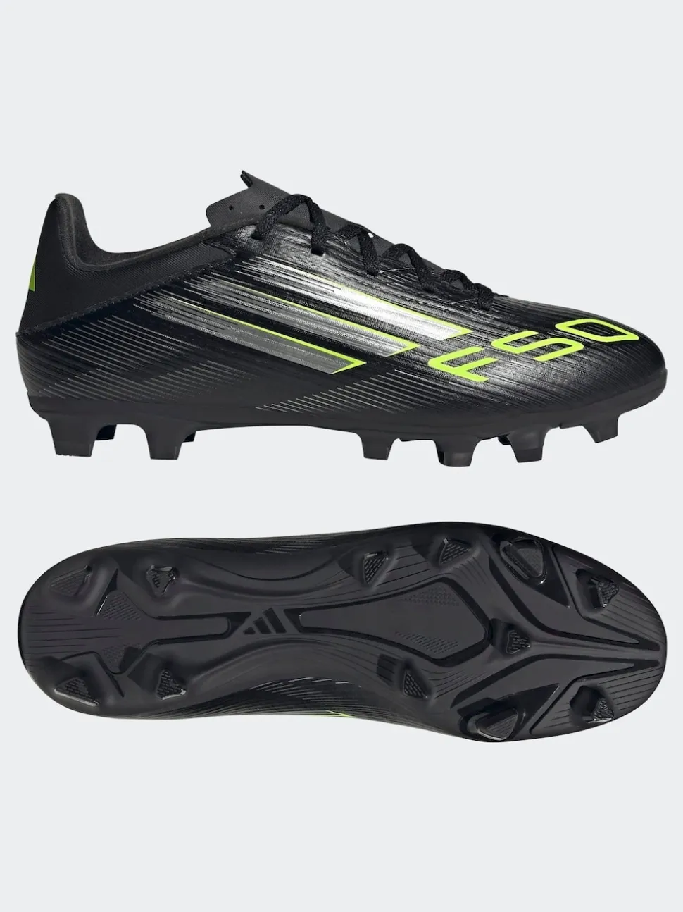 adidas Black/Grey Adult F50 Club Firm/Multi Ground Boots