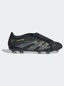 adidas Black/Grey Adult Predator Pro Fold-Over Tongue Firm Ground Boots