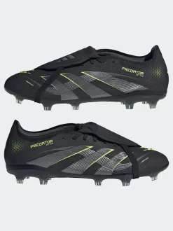 adidas Black/Grey Adult Predator Pro Fold-Over Tongue Firm Ground Boots